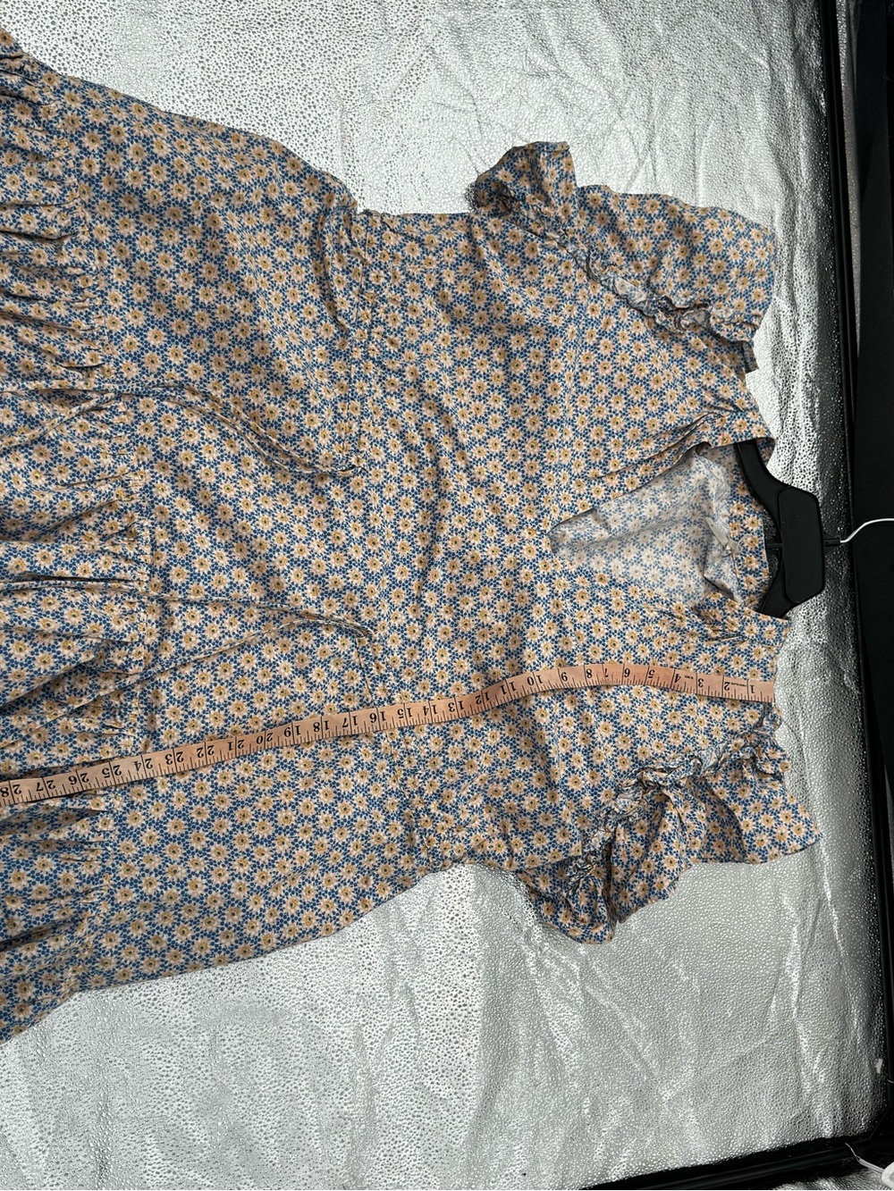Anthropologie ruffle sleeve mini dress boho print cotton 2X - Picture 6 of 10